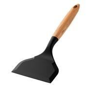 ycezw Silicone Turner | Heat Resistant Silicone Spatula - Scraper Free Spatula with Wooden Handle for Fried Egg Pizza Meat Pie and Steak