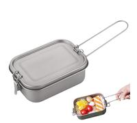 ycezw Titanium Metal Food Container Box, Handle Box with Airtight Lid, Food Box for Cooking with Metal Seal | Heavy Duty Leaks for Heating in the