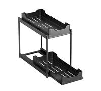 ycezw Under the Sink Organizer - Sliding 2-Tier Storage Rack, Pull-Out Cabinet Shelf | Versatile Bathroom Kitchen Pantry Cabinets, Space-Optimizing System Closet and Cupboard Use, Durable Design