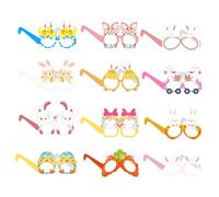 Ycfish 12 Pcs Easter Eggs Glasses, Easter Bunny Chick Easter Eggs Glasses, Easter Photo Booth Props Gift for Party Decorations, Novelty Eyeglasses for Adults Prop Easter Theme Party Decorations