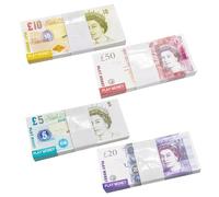 Ycfish 120 Pcs Fake Money, Prop Money, Play Money for UK, Pretend Money Notes and Coins UK, Four Styles 5 10 20 50 Fake Cash Shop Bank Role Play Board Games Learning Games & UK Educational Gifts