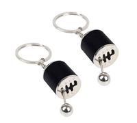 Ycfish 2 Pcs Car Shifter Keyring, Auto Gear Shifter Model Keychain, Car Shift Shaped Metal Alloy Six-Speed Gear Stick Knob Gearbox Key Ring, Keyrings for Man Keychain Gift Car Accessories Pendant