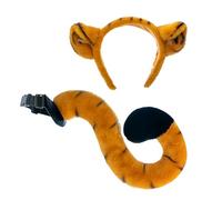 Ycfish 2 Pcs Plush Tiger Headband, Animal Tigers Costume Set, Plush Tigeres Headband Faux Fur Plush Tiger Tail for Animal Costume for Party Halloween Costumes Fancy Dress Party Supplies
