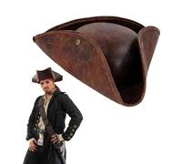 Ycfish Pirate Hat, Premium Pirate Hat for Adults, Halloween Captain Costume Accessory, TricornBrown Pirates Hat Theme Party Supplies Role Cosmetic Accessories