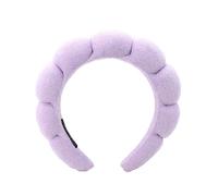Ycfish Puffy Makeup Headband Spa Headbands for Women Sponge & Terry Towel Cloth Fabric Cute Skincare Headband for Face Washing, Makeup Removal, Shower, Facial Mask (Purple)