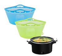 Ycgcp 2pcs Silicone Slow Cooker Liners, Fits 6-7-8-10 Qt, Reusable, Blue+Green