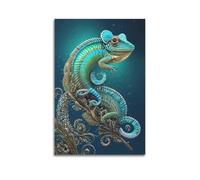 YCGYMX Animal Poster Animal Poster A Chameleon in A Daze Poster Decorative Painting Canvas Wall Posters And Art Picture Print Modern Family Bedroom Decor Posters 08x12inch(20x30cm)