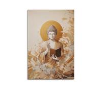 YCGYMX Buddhism Poster Buddha in The Storm Poster Decorative Painting Canvas Wall Posters And Art Picture Print Modern Family Bedroom Decor Posters 16x24inch(40x60cm)
