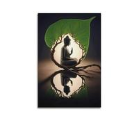 YCGYMX Buddhism Poster Meditation in The Leaves Poster Decorative Painting Canvas Wall Posters And Art Picture Print Modern Family Bedroom Decor Posters 08x12inch(20x30cm)