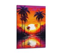 YCGYMX Landscape Poster Sunset Seaside Engaging Decorative Painting Canvas Wall Posters for Bedroom Artistic Pictures Prints Modern Family 08x12inch(20x30cm)