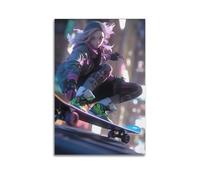 YCGYMX Sports Poster, Anime Style, Skateboarding Girl Poster Decorative Painting Canvas Wall Posters And Art Picture Print Modern Family Bedroom Decor Posters 08x12inch(20x30cm)