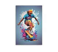 YCGYMX Sports Posters Colorful Skateboard Graffiti Poster Decorative Painting Canvas Wall Posters And Art Picture Print Modern Family Bedroom Decor Posters 20x30inch(50x75cm)