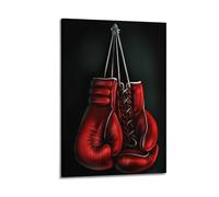 YCGYMX Sports Posters Comic Realistic Boxing Gloves Poster Decorative Painting Canvas Wall Posters And Art Picture Print Modern Family Bedroom Decor Posters 08x12inch(20x30cm)