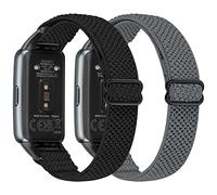 YCHDDER Elastic Nylon Wristband Compatible with Huawei Band 6/Huawei Band 6 Pro/Honor Band 7 Wristband, Adjustable Breathable Sports Replacement Strap for Men Women