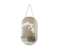 YCHMIR Oval Frameless Wall Mirror, Gold, Oval Shape, for Bathrooms and More 40.6x23.4 cm