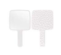 YCHMIR Square Hand Held Mirror, Diamond Pattern, 22.9 x 13 cm, White