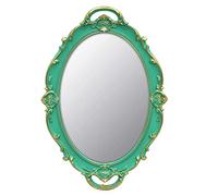 YCHMIR Vintage Wall Mirror Hanging Mirror Bathroom Mirror 37 x 25.4 cm Oval Green