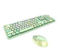 YChoice365 Retro Wireless Keyboard, Mixed Color Keyboard Mouse Set, 2.4ghz Wireless Connectionpunk Keyboard, Cute Candy Mixed Color Keyboard, Portable Mechanical Keyboard Girl Universal Desktop