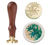 Ychostamp Bamboo Leaf Wax Seal Stamp - Zen Nature Botanical Design for Envelopes, Wedding Invitations - Oriental Asian Style Decorative Wax Stamp