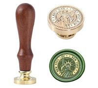 Ychostamp Statue of Liberty Wax Seal Stamp New York City Brass Wax Stamp with "New York" Lettering & Star Edge USA Landmark Seal for Journals, Scrapbooks and Collectibles