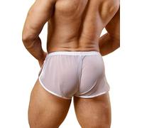 YCHSXAIZ Mens Low Rise Split Shorts Exotic Short Lounge Boxers Color White Size 2XL