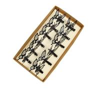 YCHTEWY-12 PCS 3D Moving Butterfly Hair Clips Metal Gold Moving Wings Butterfly Hair Accessories Hair Clips Barrette for Women and Girls (D Black)