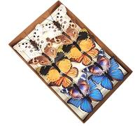 YCHTEWY - Artificial Butterfly Feathers for Craft Decorations Set of 12 with Clips for Wedding Home Flower Vase Christmas Party Spring Home Floral Decor