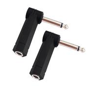 YCHUCH 2. Dual-Channel 1/4 Inch Right-Angle Connector ABS/Metal for Live Sound & Compact Setups Right Angle Adapter Male to Female