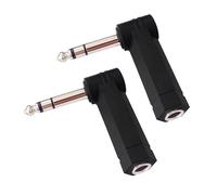 YCHUCH 2. Dual-Channel 1/4 Inch Right-Angle Connector ABS/Metal for Live Sound & Compact Setups Right Angle Adapter Male to Female