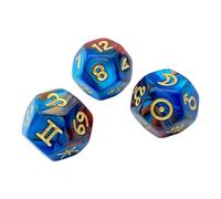 YCHUCH 3pcs 12-sided Glitters Divination Dices for Astrologys Enthusiasts Features Balanced Roll and Particles Astrological Divination Dices Set