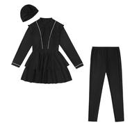 YCHUCH 3Pcs Women Modest Swimwear Swimming Suit Set Swimsuit Bikinis Top Pants Conservative Swimsuit Muslims Full Coverages