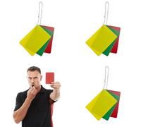 YCHUCH 3set Soccer Referee Penalty Cards Replacement Football Training Discipline For Team Work Development Enduring Football Warning Green Red Yellow