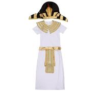 YCHUCH Boys Egyptians King Outfit Children Costume Set Hat Robe Egyptians Neck Collar for Halloween Role Play Children King Costume Set Kids Egyptians King Costume Set for Halloween