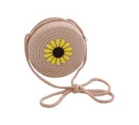 YCHUCH Childrens Straw Woven Shoulder Bag Adjustable Strap Compact Storage For Daily Essential Outdoor Adventures Practical Straw Crossbody Bag