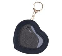 YCHUCH Creative Heart Designs Badge Holder Keychain Anime Pendant PU Leather Protector Bag For Campus Life And Social Event Easy Install Remove