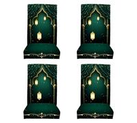YCHUCH Elastic Middle Eastern Print Chair Covers Washable Polyester For Festive Dining & Home Celebrations Festival Dining Chair Cover