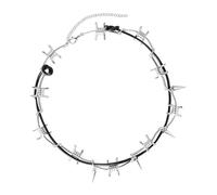 YCHUCH Fashionable Thorns Choker Necklace And Bracelet Set Accessory Portable For Unisex With Carbon Steel Alloy Construction Rock Styles Jewelry