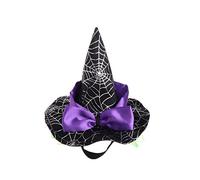 YCHUCH Halloween Style Cats Hat With Spider Web Pattern Cats Wearing Cosplay Wizard Party Decoration Accessories Halloween Costume For Dogs Scary