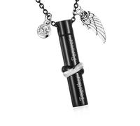 YCHUCH Memorial Ashes Urn Elegant Grateful Carvings Crosses Pattern Cremation Ashes Urn Funeral For Dog Elegant Aluminum Memory