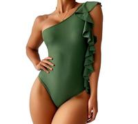 YCHUCH One Shoulder Swimsuits For Womens High Waisted-Tummy Control-Swimwear Bathing Suits Solid Color Piece Piece For Girls
