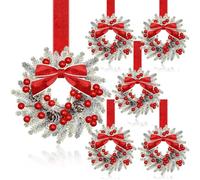 YCHUCH Pack Of 6 Plastic Bowknot Ribbon Closet Hanger Rings For Holiday Party Decorations Easy Installation Small Christmas Wreath Multipurpose Door Frame Ribbons