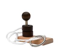 YCHUCH Wooden Puzzle Topology Rope Brain Teaser Lock Unlock Block Fun Threading Rope Education Toy Kids KongMing Lock Brain Teaser Game Wood Game