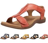 YCHXI Women's Comfy Orthotic Sandals, Women'S Comfy Orthotic Sandals, Women's Arch Support Flat Sandals (Color : Orange, Size : 7 UK)