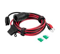 YCIND 3/8" Ring Eyelet Terminal to Female Cigarette Lighter Socket Battery Boost Cable Heavy Duty 30A Fuse 12V/24V 12AWG Cord 6Ft