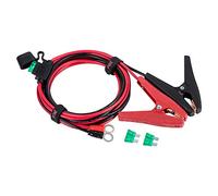 YCIND Battery Alligator Clips Clamp Clip-on to 3/8" Ring Eyelet Terminal Boost Cable Heavy Duty 30A Fuse 12V/24V 12AWG Cord 10Ft