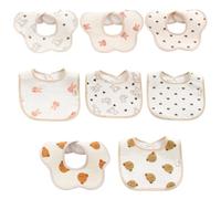 YciVhh 8 Pcs Bibs 0-6 Months, Soft Adjustable Baby Bibs, Animal Prints Bib, Absorbent and Gentle on Skin, Suitable for Baby Boys and Girls, Newborns and Toddlers