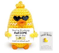 YciVhh Duck Gifts, Emotional Support Gift, Positive Crochet Animals with Encouragement Card Set, Comforting Companion for Daily Moments, Thoughtful Present for Friends and Family