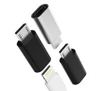 YCJ-uk-016-LLightning Female to Micro USB Male Charger Adapter(3Pack)Compatible with Samsung Galaxy S7 S6 Edge Nexus 5 LG K20 Android Power Charge Connector for Iphone 7 8 Plus X 13 Ipad