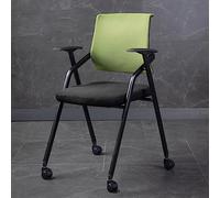 YCKEGEW Green Mesh Folding Office Chair with Wheels, Ergonomic, Contemporary Style