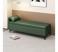 YCKEGEW Multifunctional Entryway Shoe Bench,Bedroom End of Bed Storage Bench, Long Sofa Ottoman Footrest,Clothing Store/Barber Shop Rest Bench(Dark green,100x45cm)